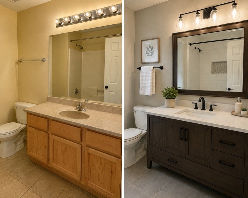 Bathroom vanity installation by Juan Carlos Handyman in Quartz Hill CA